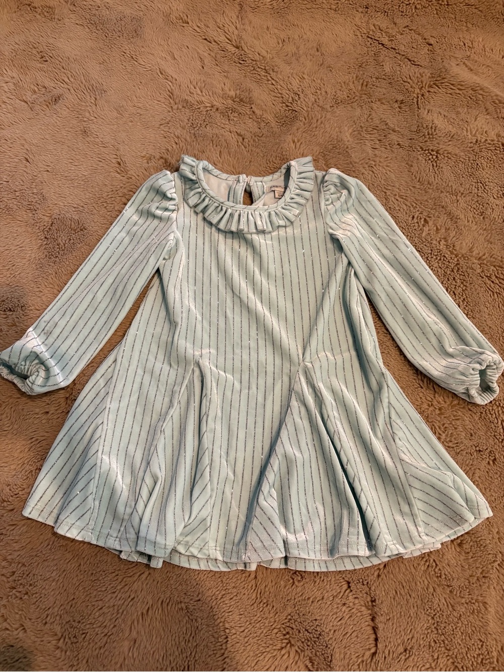 Habitual Girl mint green sparkle stripe dress, girls 5/6